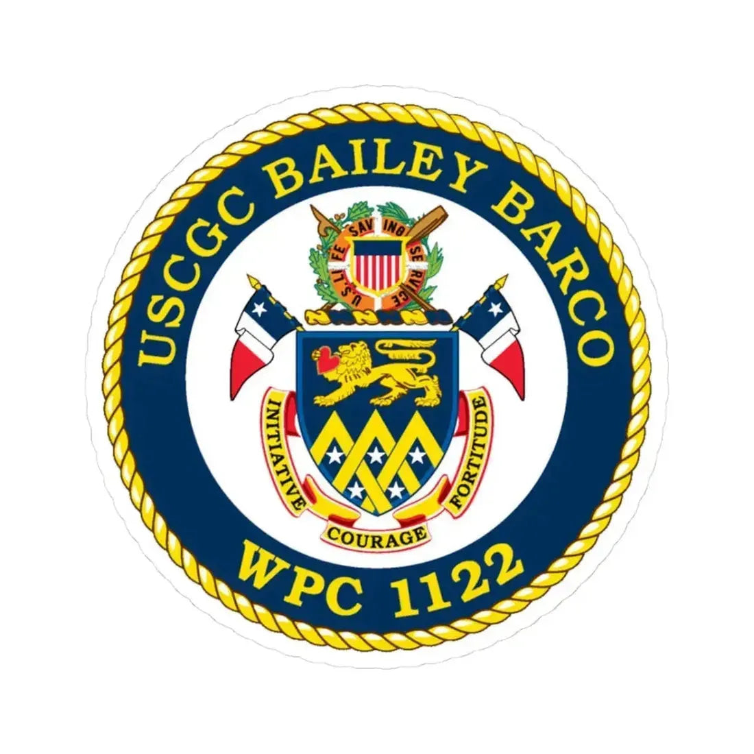 USCG Bailey Barco WPC 1122 (U.S. Coast Guard) STICKER Vinyl Kiss-Cut Decal 3 Inch White - The Sticker Space
