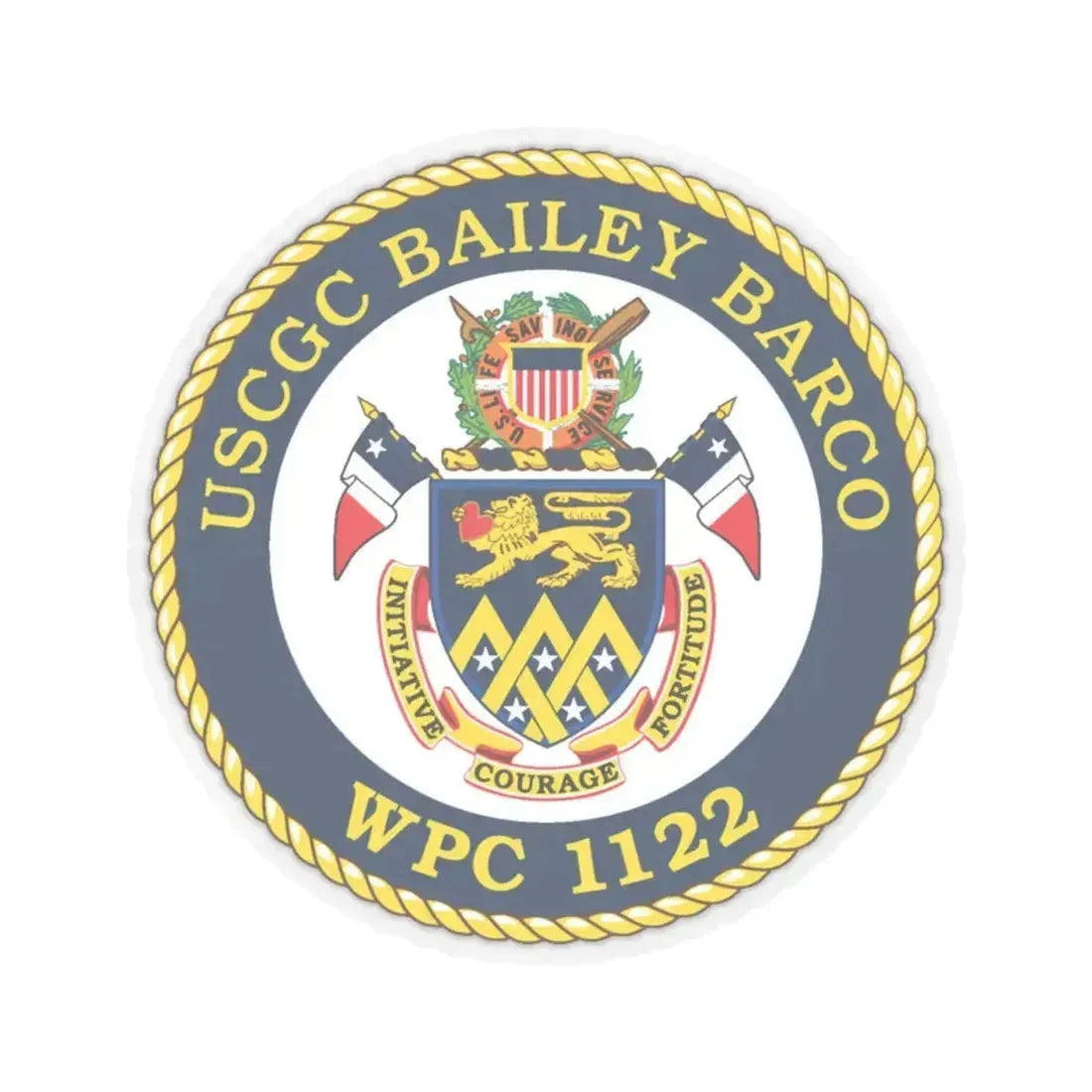 USCG Bailey Barco WPC 1122 (U.S. Coast Guard) STICKER Vinyl Kiss-Cut Decal 4 Inch Transparent - The Sticker Space