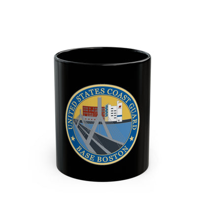 USCG Base Boston (U.S. Coast Guard) Black Coffee Mug-11oz-The Sticker Space