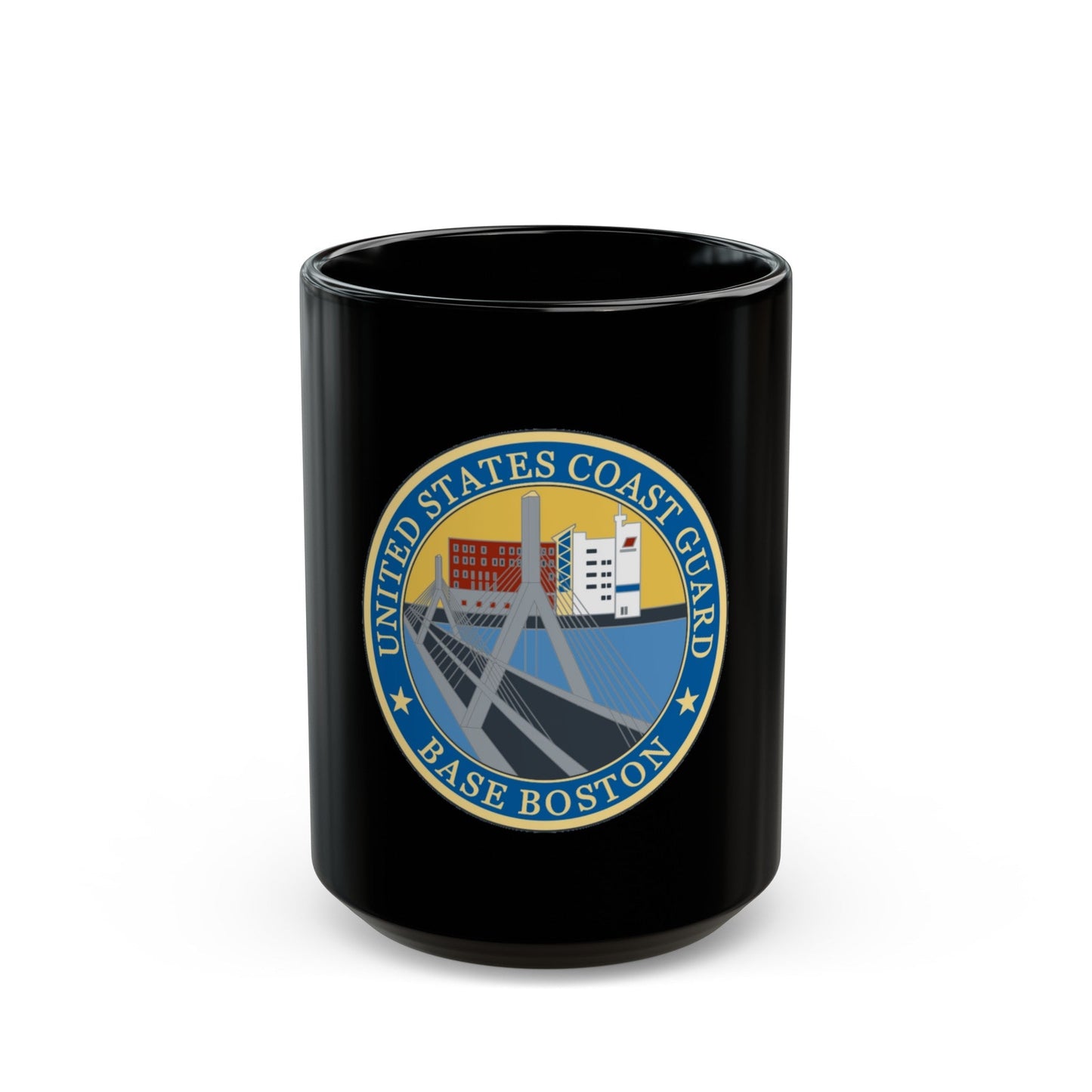 USCG Base Boston (U.S. Coast Guard) Black Coffee Mug-15oz-The Sticker Space