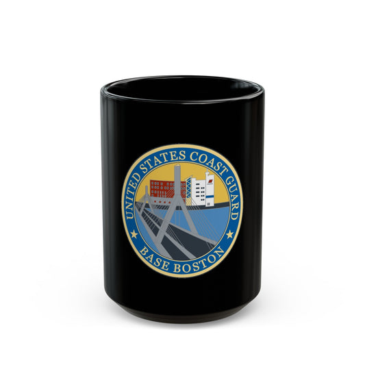 USCG Base Boston (U.S. Coast Guard) Black Coffee Mug-15oz-The Sticker Space