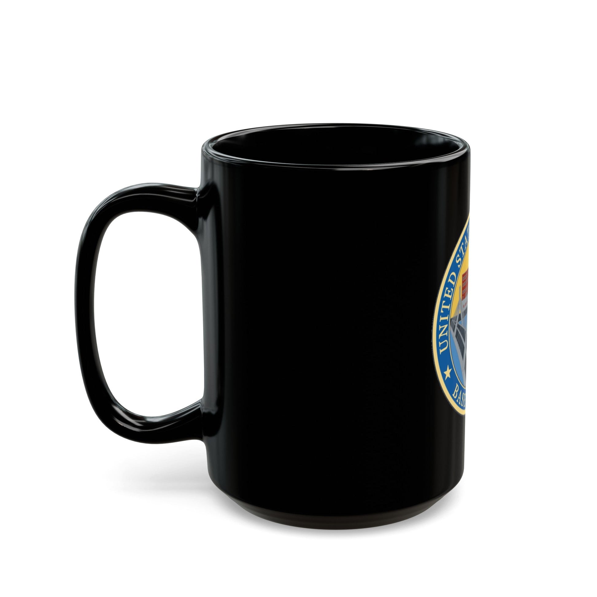 USCG Base Boston (U.S. Coast Guard) Black Coffee Mug-The Sticker Space