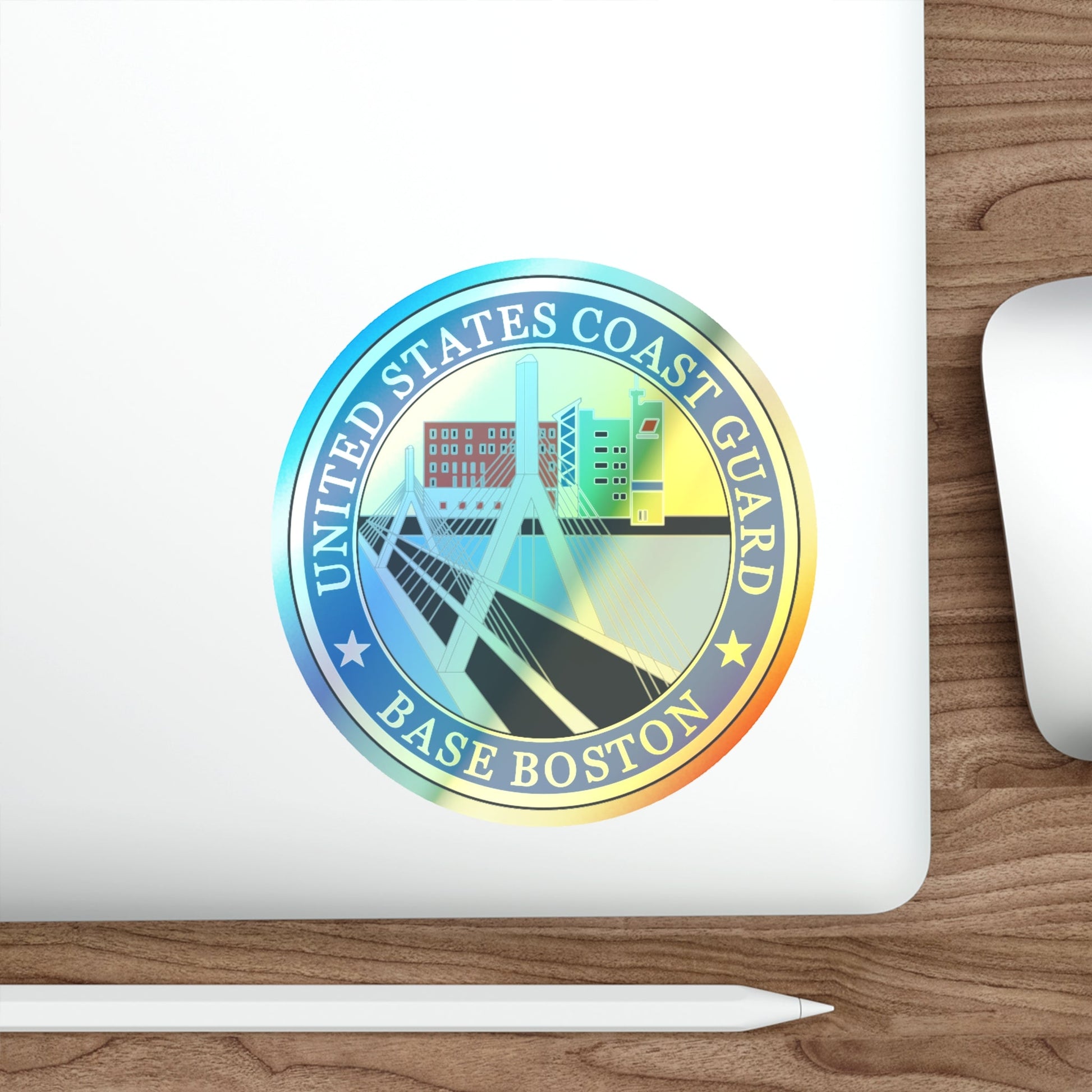 USCG Base Boston (U.S. Coast Guard) Holographic STICKER Die-Cut Vinyl Decal-The Sticker Space