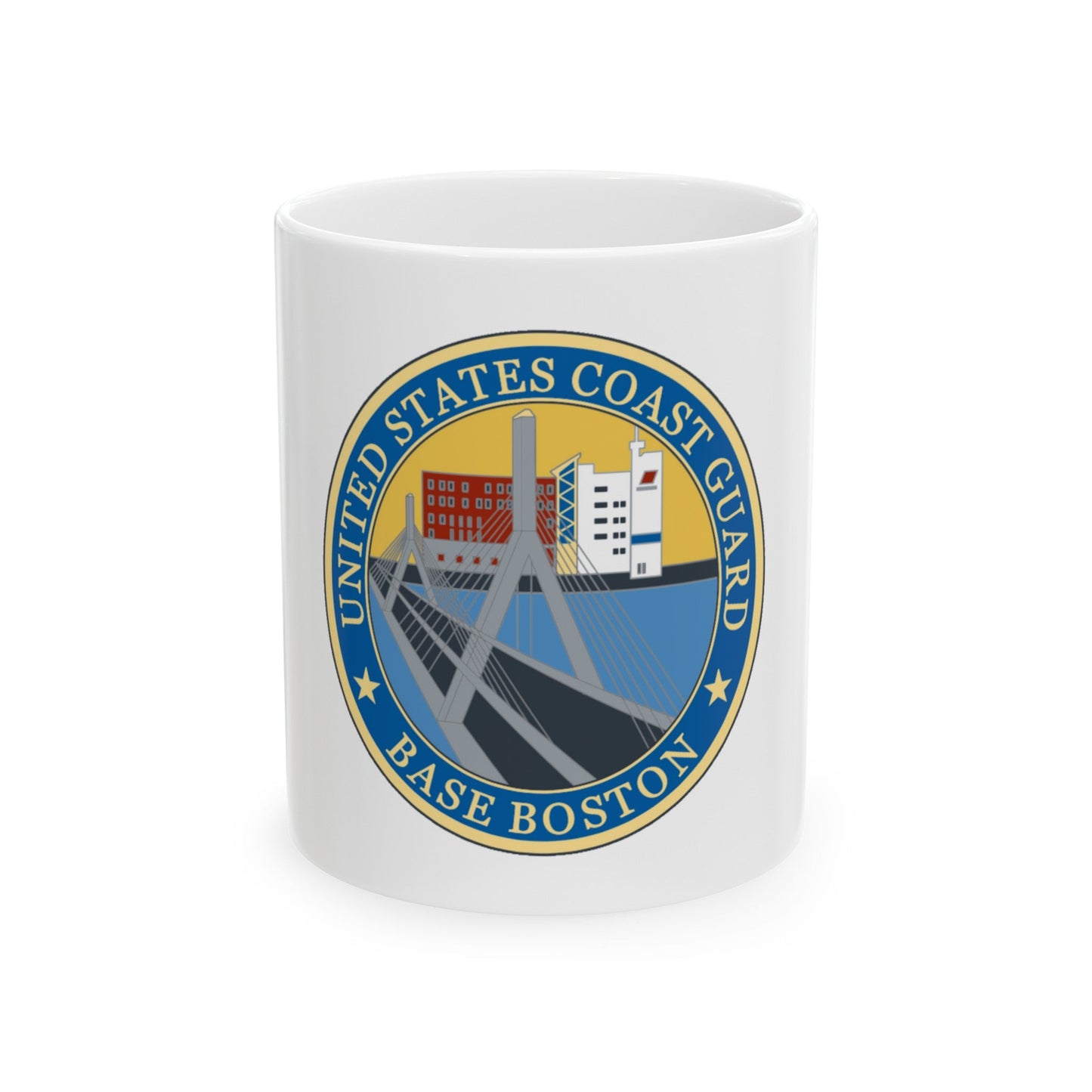 USCG Base Boston (U.S. Coast Guard) White Coffee Mug-11oz-The Sticker Space