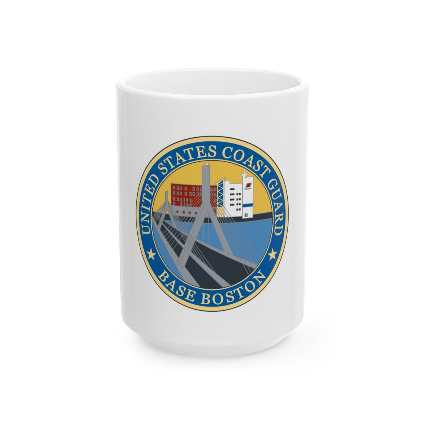 USCG Base Boston (U.S. Coast Guard) White Coffee Mug-15oz-The Sticker Space