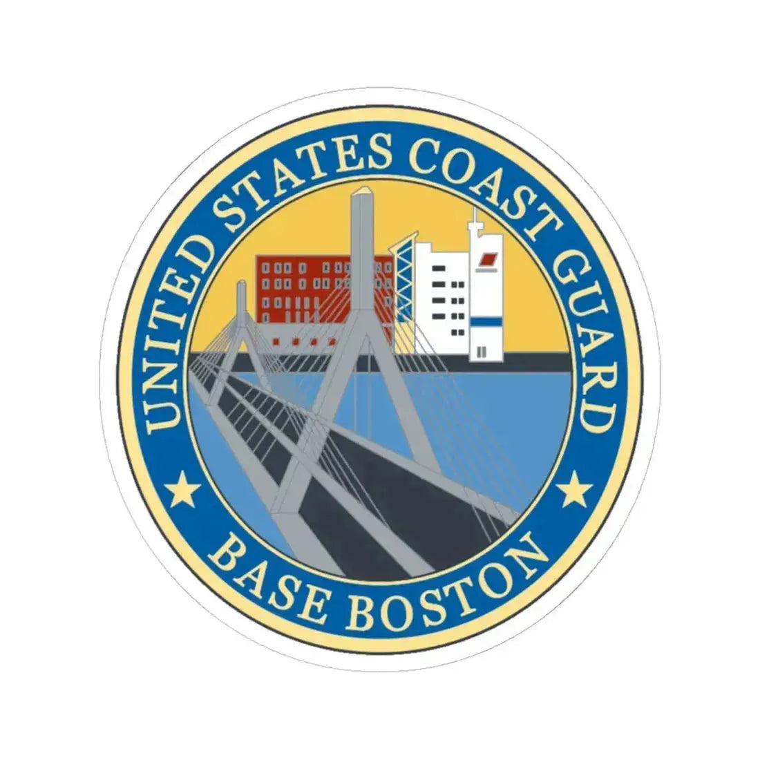 USCG Base Boston (U.S. Coast Guard) STICKER Vinyl Kiss-Cut Decal 4 Inch White - The Sticker Space