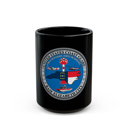 USCG Base Elizabeth City (U.S. Coast Guard) Black Coffee Mug-15oz-The Sticker Space