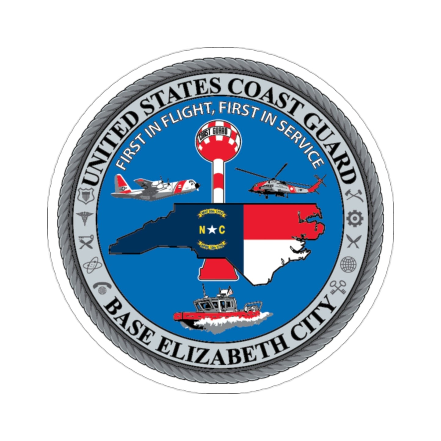 USCG Base Elizabeth City (U.S. Coast Guard) STICKER Vinyl Die-Cut Decal-2 Inch-The Sticker Space