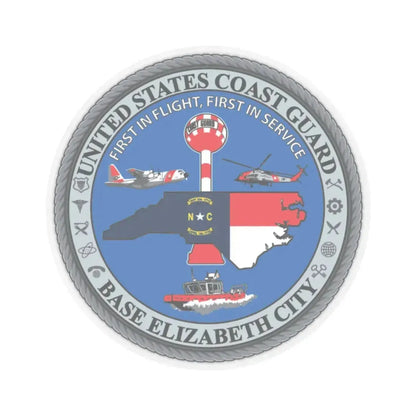 USCG Base Elizabeth City (U.S. Coast Guard) STICKER Vinyl Kiss-Cut Decal 2 Inch Transparent - The Sticker Space