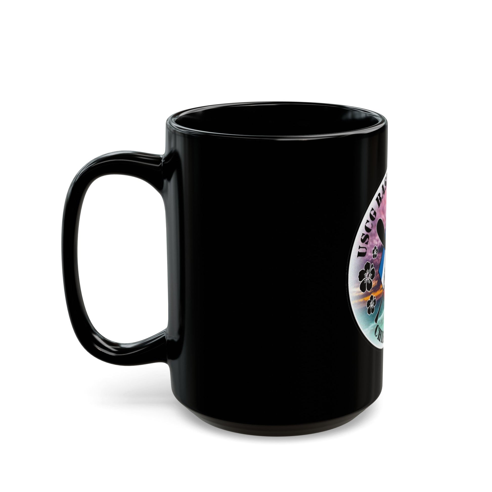 USCG Base Honolulu Chiefs Mess (U.S. Coast Guard) Black Coffee Mug-The Sticker Space