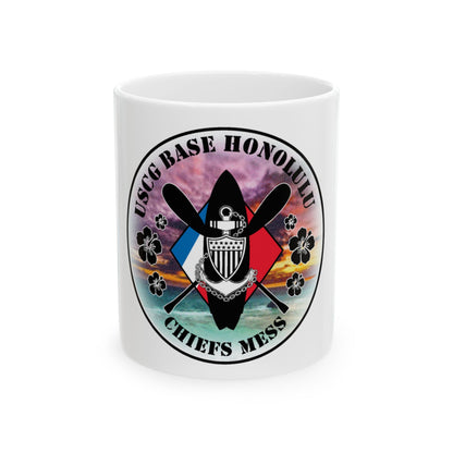 USCG Base Honolulu Chiefs Mess (U.S. Coast Guard) White Coffee Mug