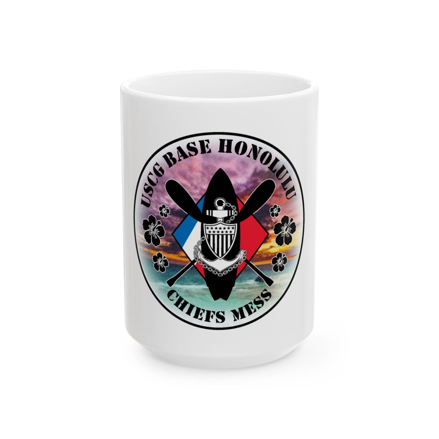 USCG Base Honolulu Chiefs Mess (U.S. Coast Guard) White Coffee Mug