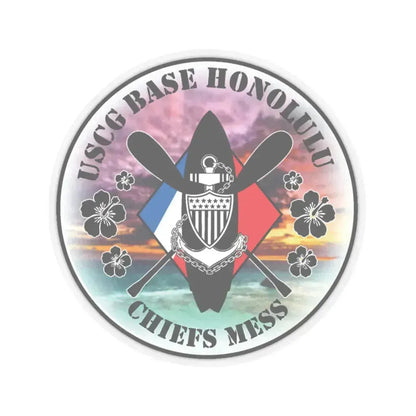 USCG Base Honolulu Chiefs Mess (U.S. Coast Guard) STICKER Vinyl Kiss-Cut Decal 3 Inch Transparent - The Sticker Space
