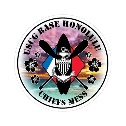USCG Base Honolulu Chiefs Mess (U.S. Coast Guard) STICKER Vinyl Kiss-Cut Decal 6 Inch White - The Sticker Space