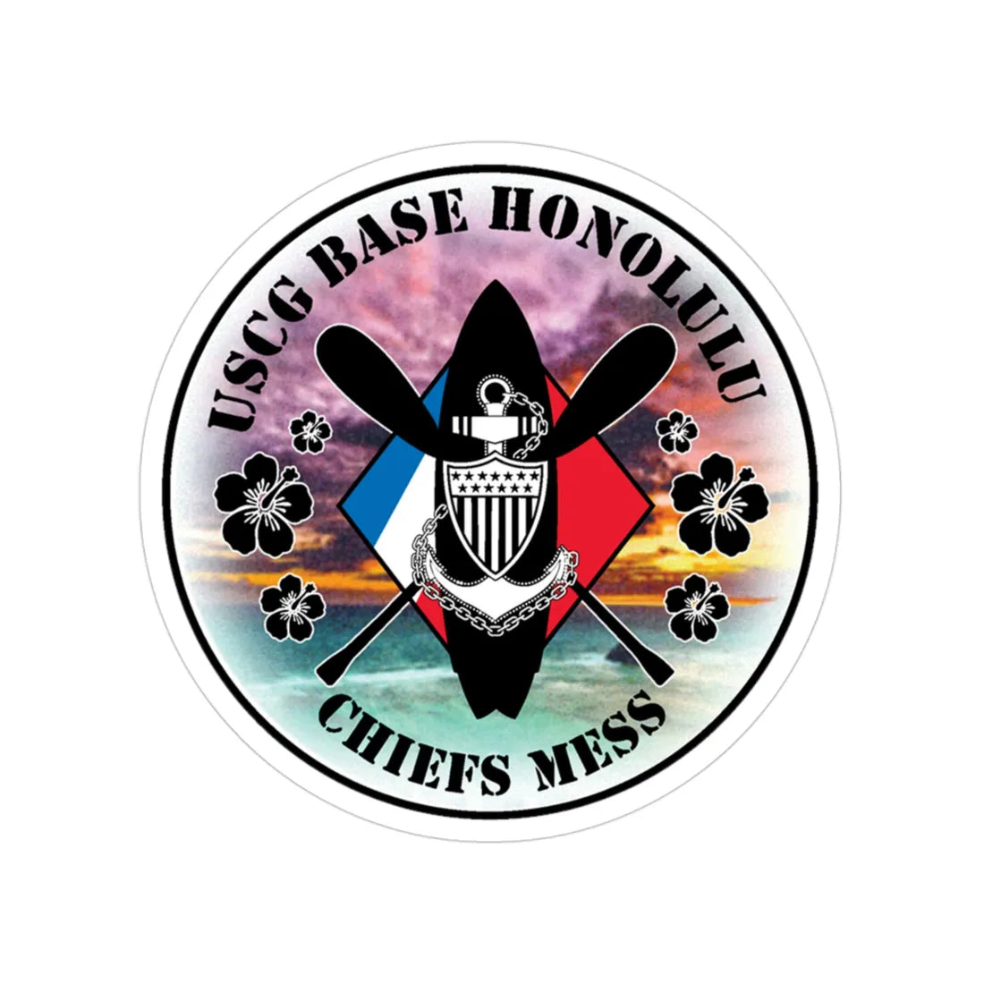 USCG Base Honolulu Chiefs Mess (U.S. Coast Guard) Transparent STICKER Die-Cut Vinyl Decal 3 Inch - The Sticker Space
