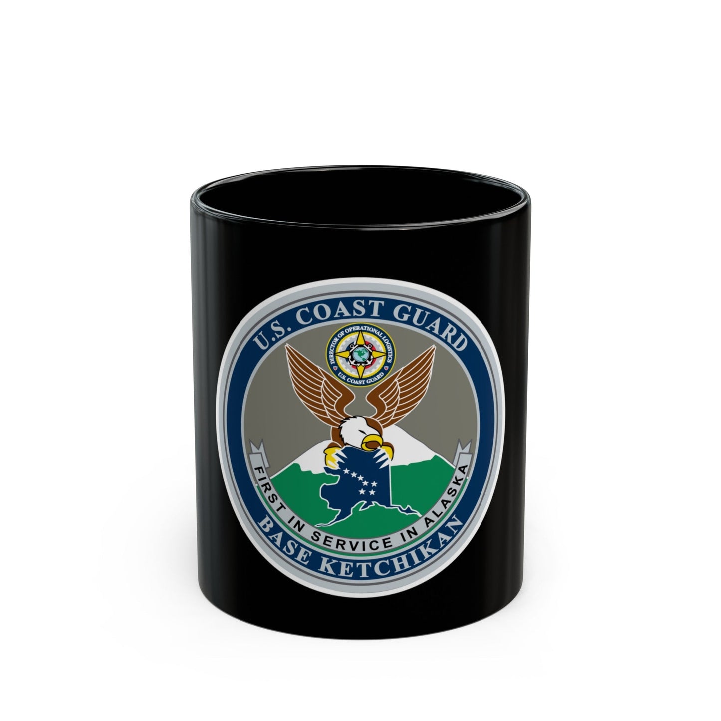 USCG Base Ketchikan (U.S. Coast Guard) Black Coffee Mug-11oz-The Sticker Space