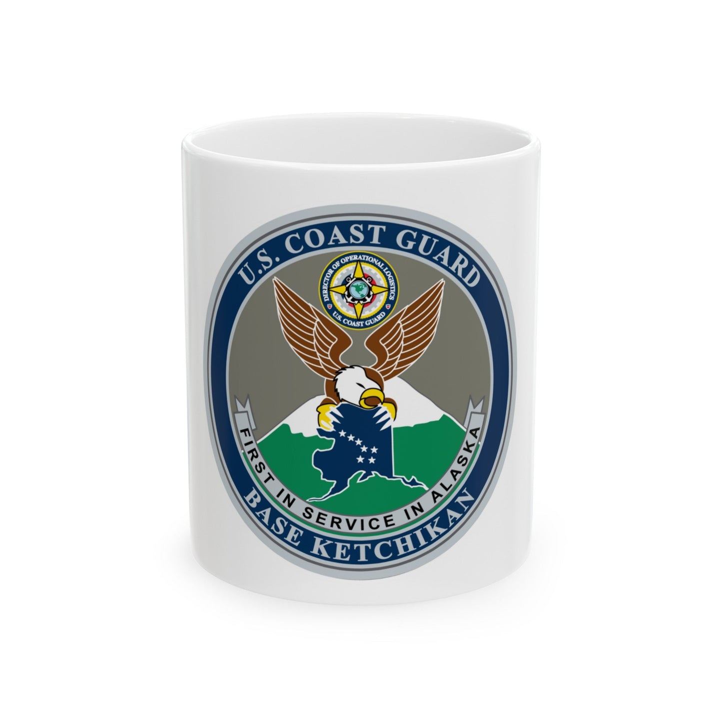 USCG Base Ketchikan (U.S. Coast Guard) White Coffee Mug-11oz-The Sticker Space