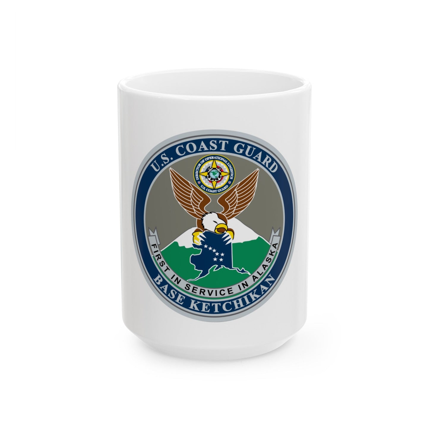 USCG Base Ketchikan (U.S. Coast Guard) White Coffee Mug-15oz-The Sticker Space