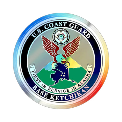 USCG Base Ketchikan (U.S. Coast Guard) Holographic STICKER Die-Cut Vinyl Decal 3 Inch Holographic - The Sticker Space