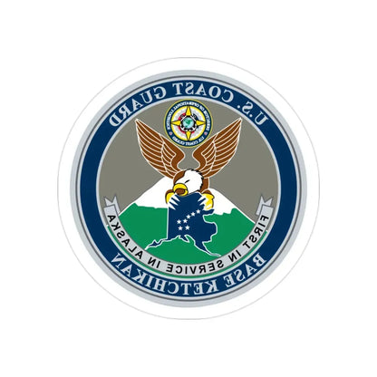 USCG Base Ketchikan (U.S. Coast Guard) REVERSE PRINT Transparent Die-Cut STICKER 2 Inch Die-Cut Transparent - The Sticker Space