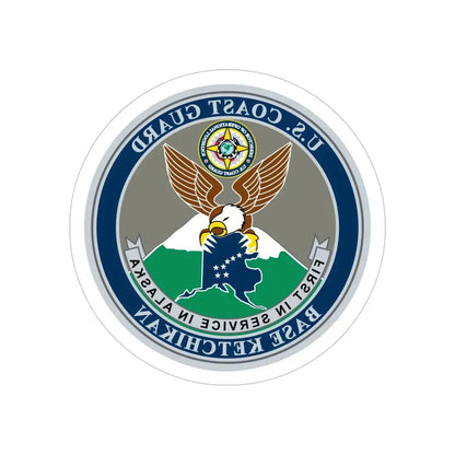 USCG Base Ketchikan (U.S. Coast Guard) REVERSE PRINT Transparent Die-Cut STICKER 6 Inch Die-Cut Transparent - The Sticker Space