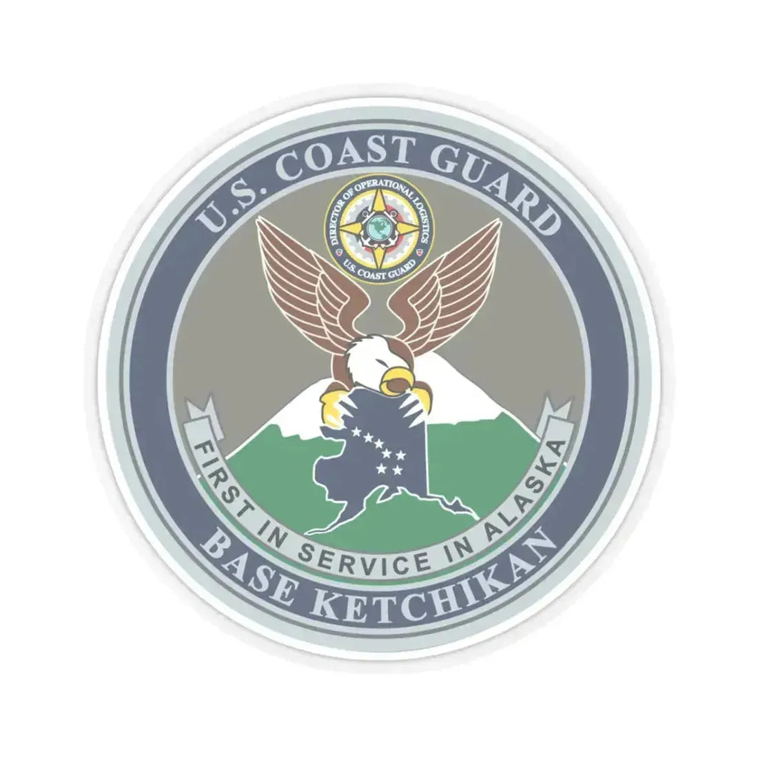 USCG Base Ketchikan (U.S. Coast Guard) STICKER Vinyl Kiss-Cut Decal 3 Inch Transparent - The Sticker Space