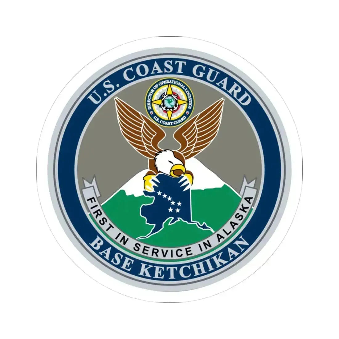 USCG Base Ketchikan (U.S. Coast Guard) STICKER Vinyl Kiss-Cut Decal 3 Inch White - The Sticker Space