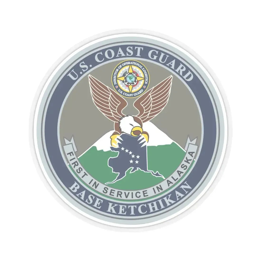 USCG Base Ketchikan (U.S. Coast Guard) STICKER Vinyl Kiss-Cut Decal 4 Inch Transparent - The Sticker Space