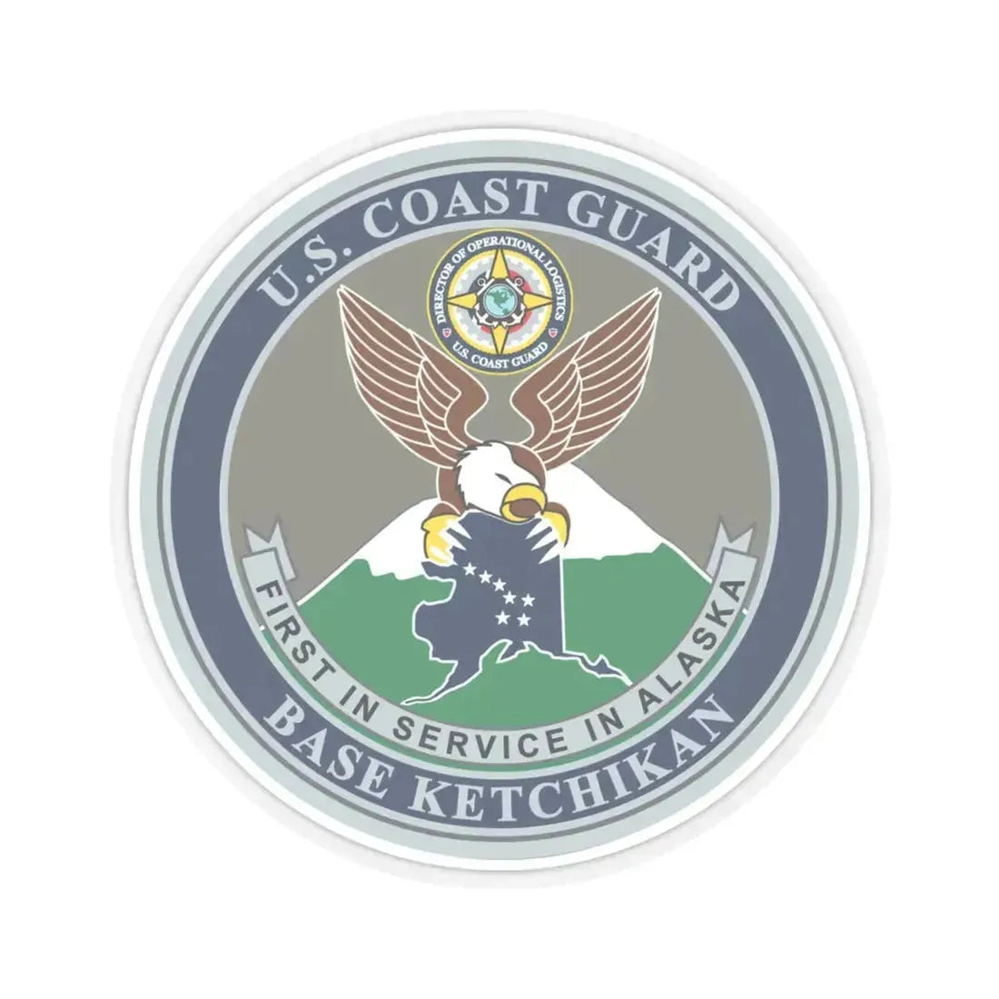 USCG Base Ketchikan (U.S. Coast Guard) STICKER Vinyl Kiss-Cut Decal 4 Inch Transparent - The Sticker Space