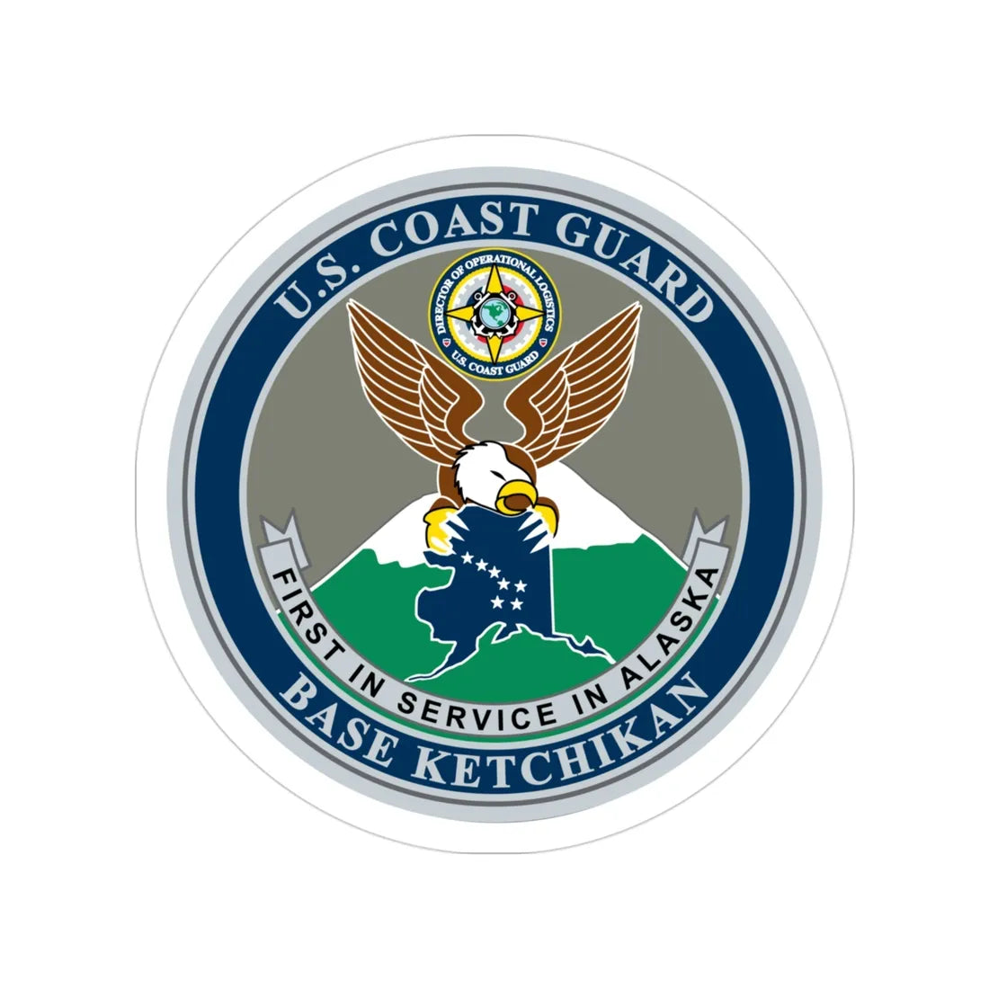 USCG Base Ketchikan (U.S. Coast Guard) Transparent STICKER Die-Cut Vinyl Decal 3 Inch - The Sticker Space