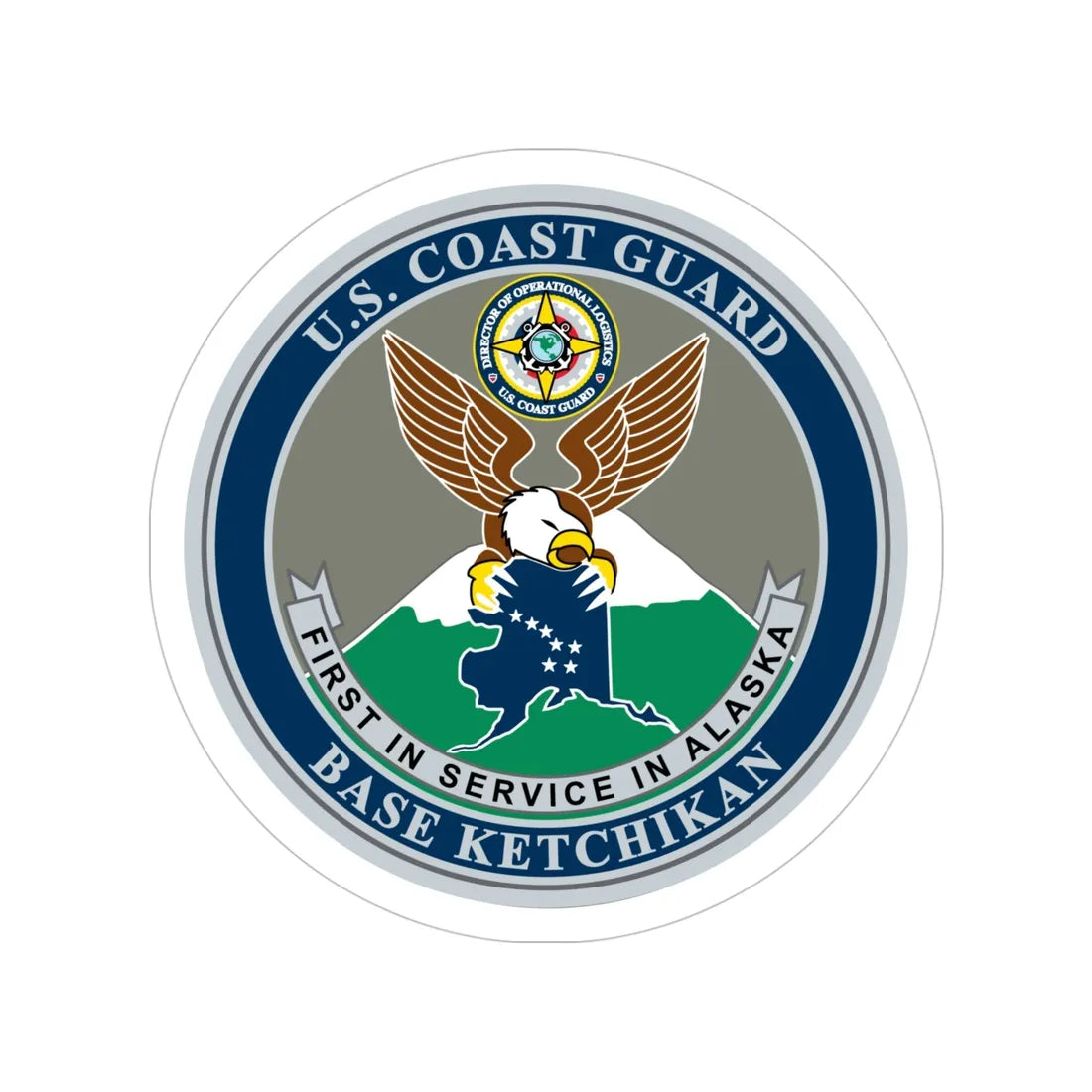 USCG Base Ketchikan (U.S. Coast Guard) Transparent STICKER Die-Cut Vinyl Decal 4 Inch - The Sticker Space