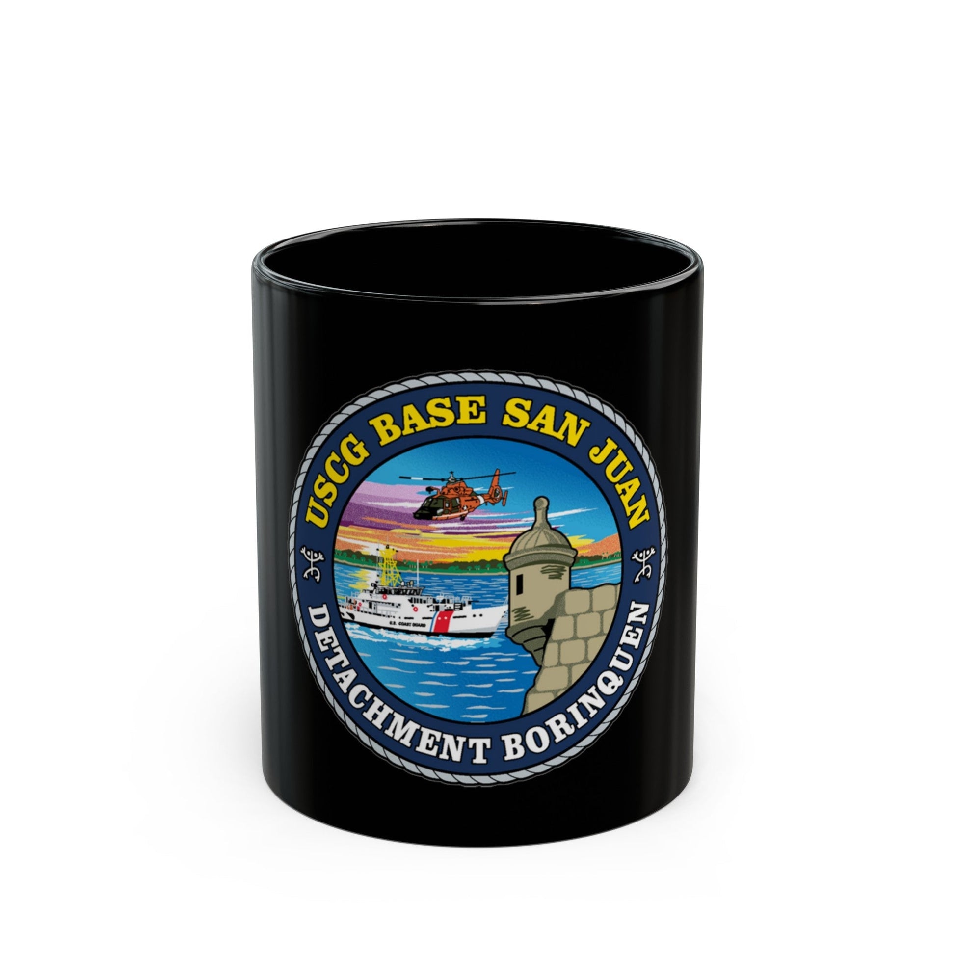 USCG Base San Juan (U.S. Coast Guard) Black Coffee Mug-11oz-The Sticker Space