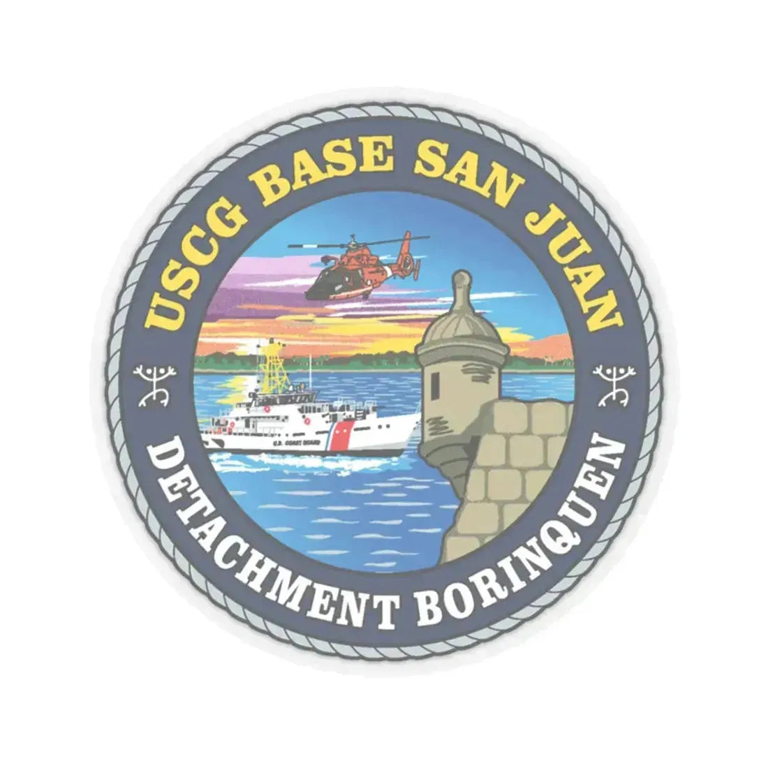 USCG Base San Juan (U.S. Coast Guard) STICKER Vinyl Kiss-Cut Decal 3 Inch Transparent - The Sticker Space