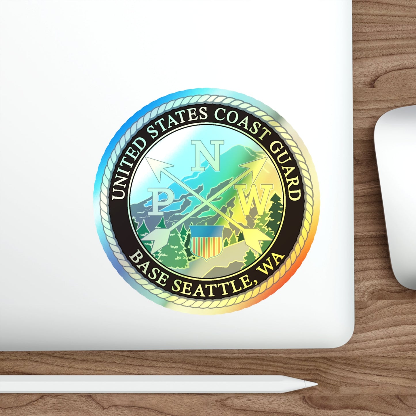 USCG Base Seattle (U.S. Coast Guard) Holographic STICKER Die-Cut Vinyl Decal-The Sticker Space