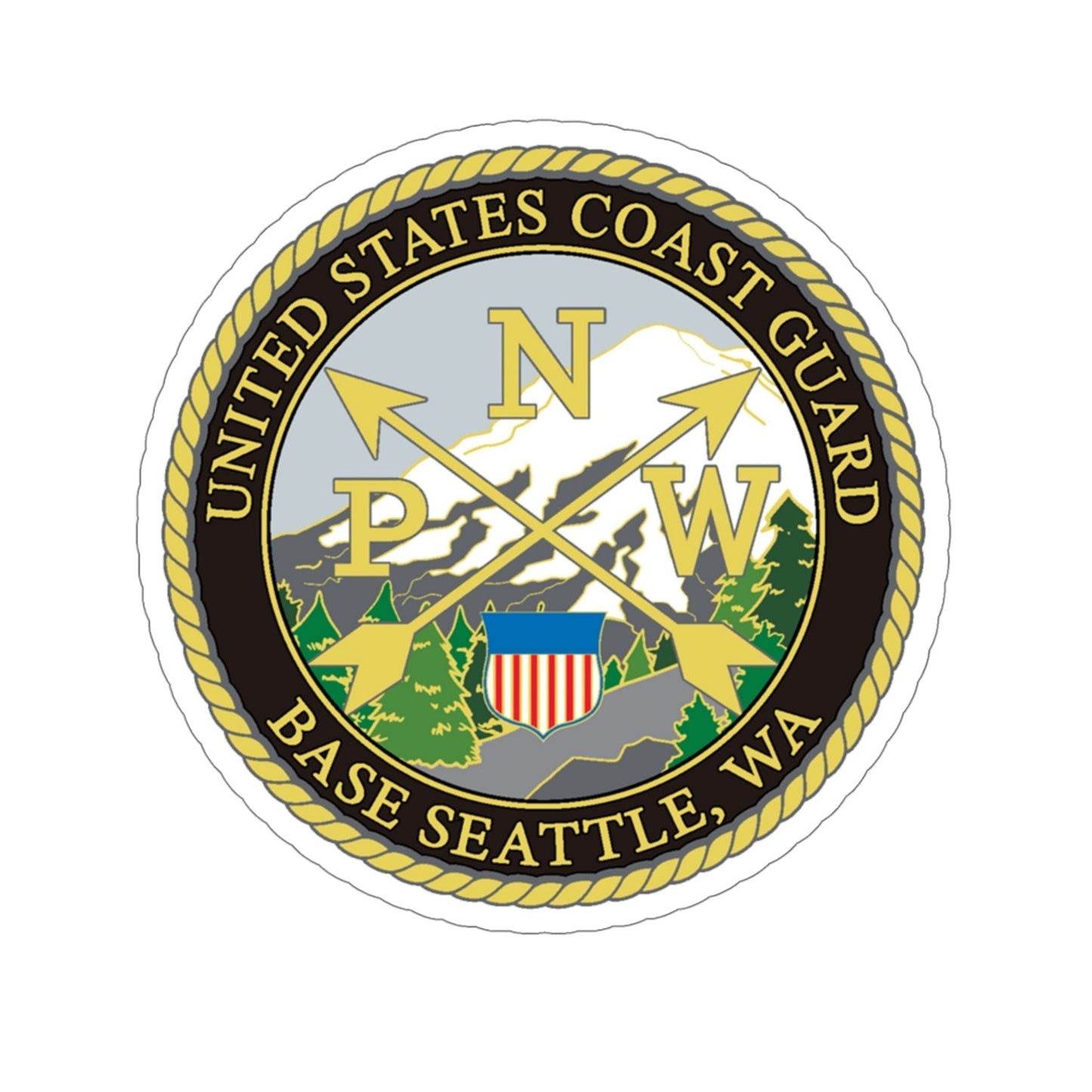 USCG Base Seattle (U.S. Coast Guard) STICKER Vinyl Die-Cut Decal-5 Inch-The Sticker Space