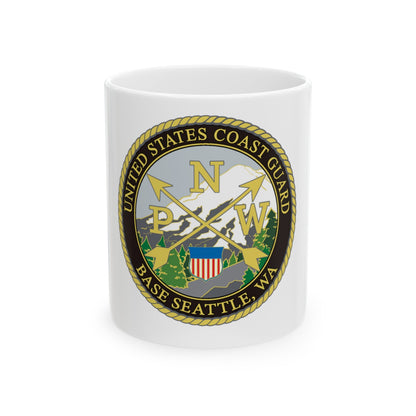 USCG Base Seattle (U.S. Coast Guard) White Coffee Mug-11oz-The Sticker Space