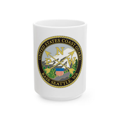 USCG Base Seattle (U.S. Coast Guard) White Coffee Mug-15oz-The Sticker Space