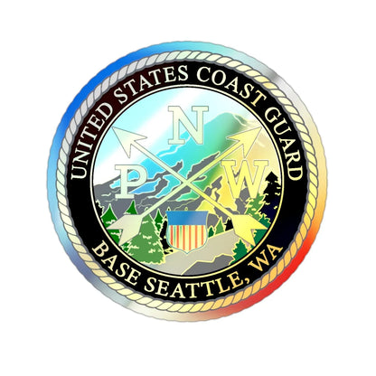 USCG Base Seattle (U.S. Coast Guard) Holographic STICKER Die-Cut Vinyl Decal 2 Inch Holographic - The Sticker Space