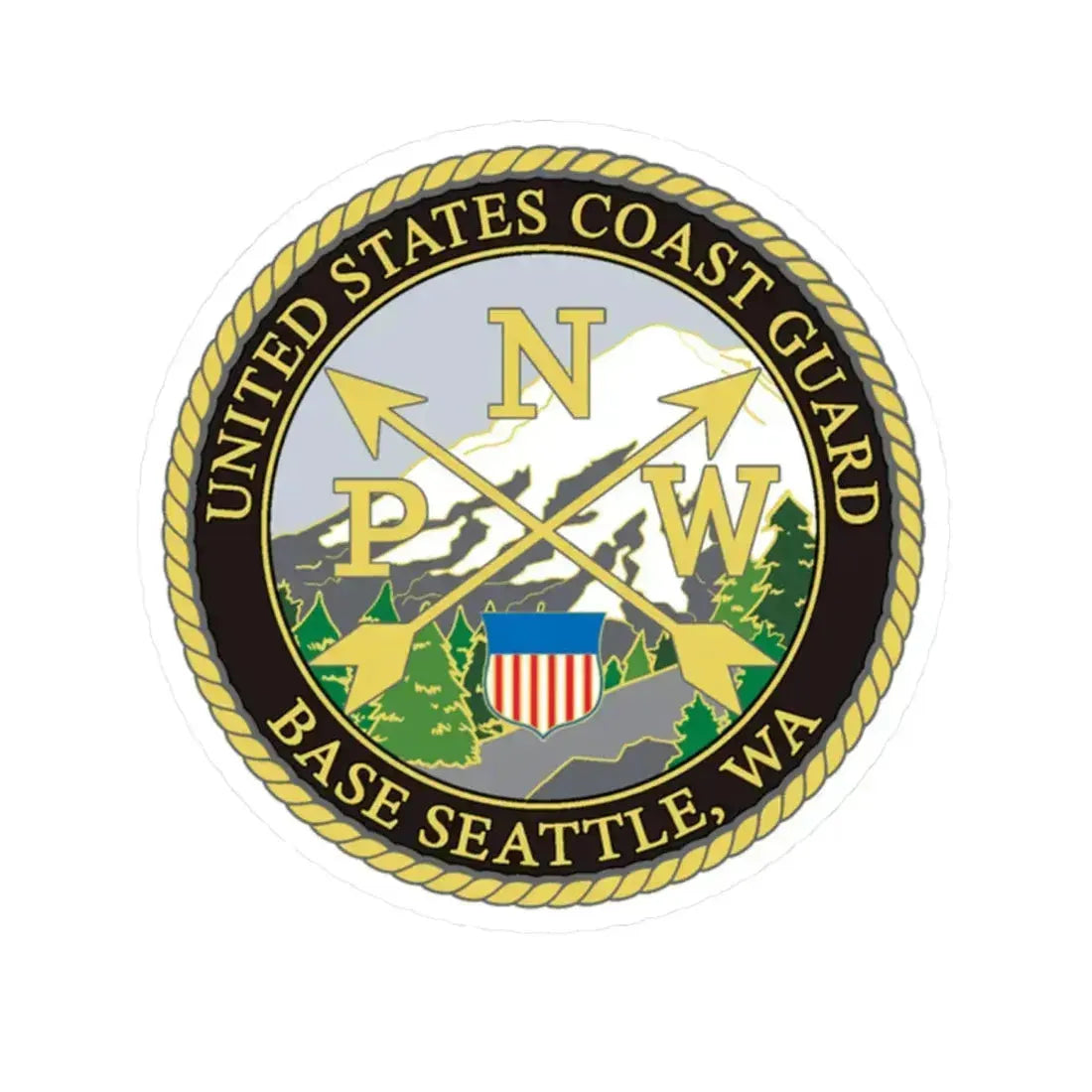 USCG Base Seattle (U.S. Coast Guard) STICKER Vinyl Kiss-Cut Decal 2 Inch White - The Sticker Space