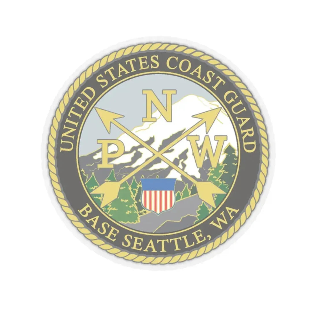 USCG Base Seattle (U.S. Coast Guard) STICKER Vinyl Kiss-Cut Decal 3 Inch Transparent - The Sticker Space
