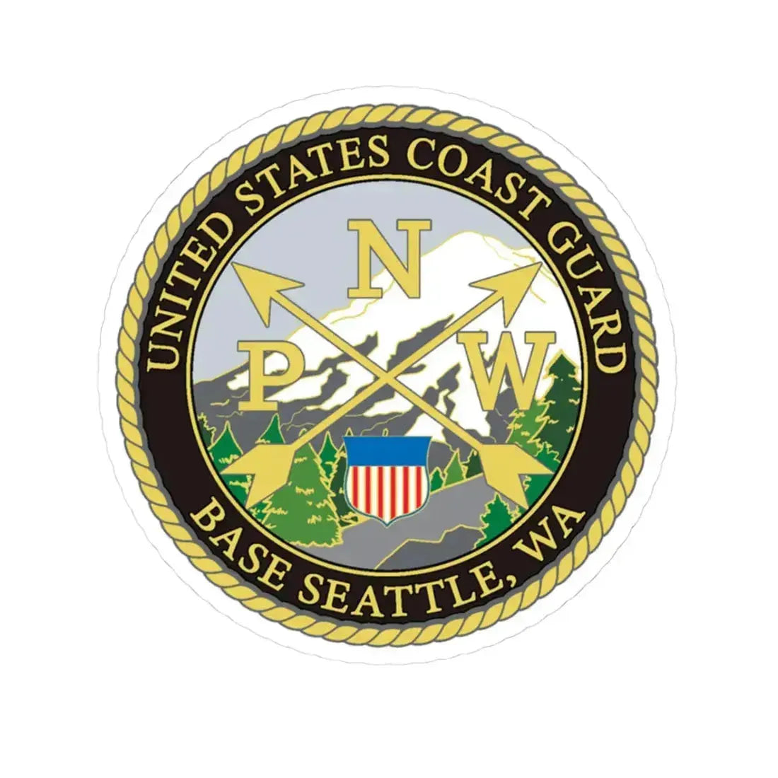 USCG Base Seattle (U.S. Coast Guard) STICKER Vinyl Kiss-Cut Decal 3 Inch White - The Sticker Space