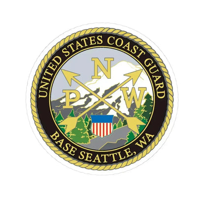USCG Base Seattle (U.S. Coast Guard) STICKER Vinyl Kiss-Cut Decal 4 Inch White - The Sticker Space