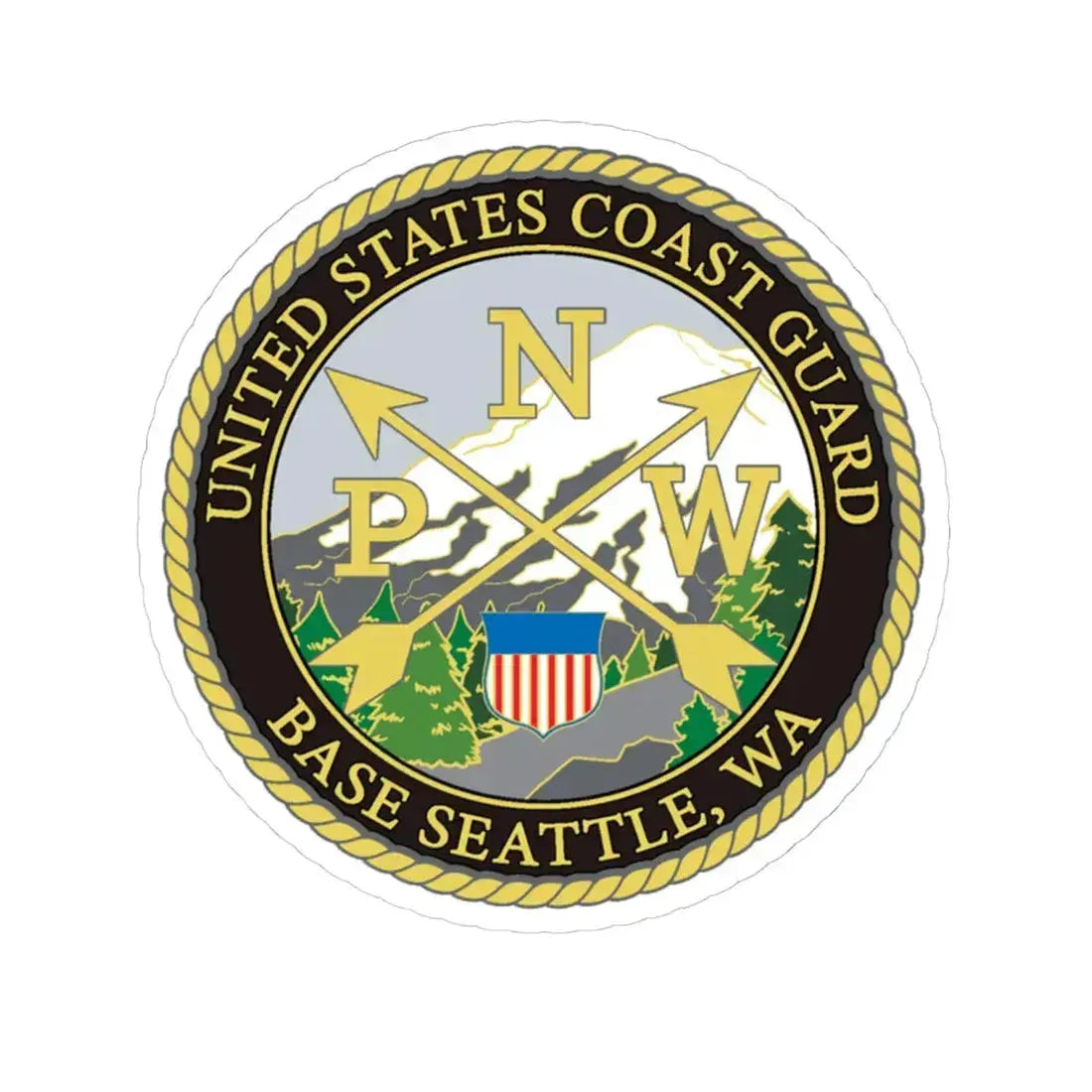 USCG Base Seattle (U.S. Coast Guard) STICKER Vinyl Kiss-Cut Decal 6 Inch White - The Sticker Space