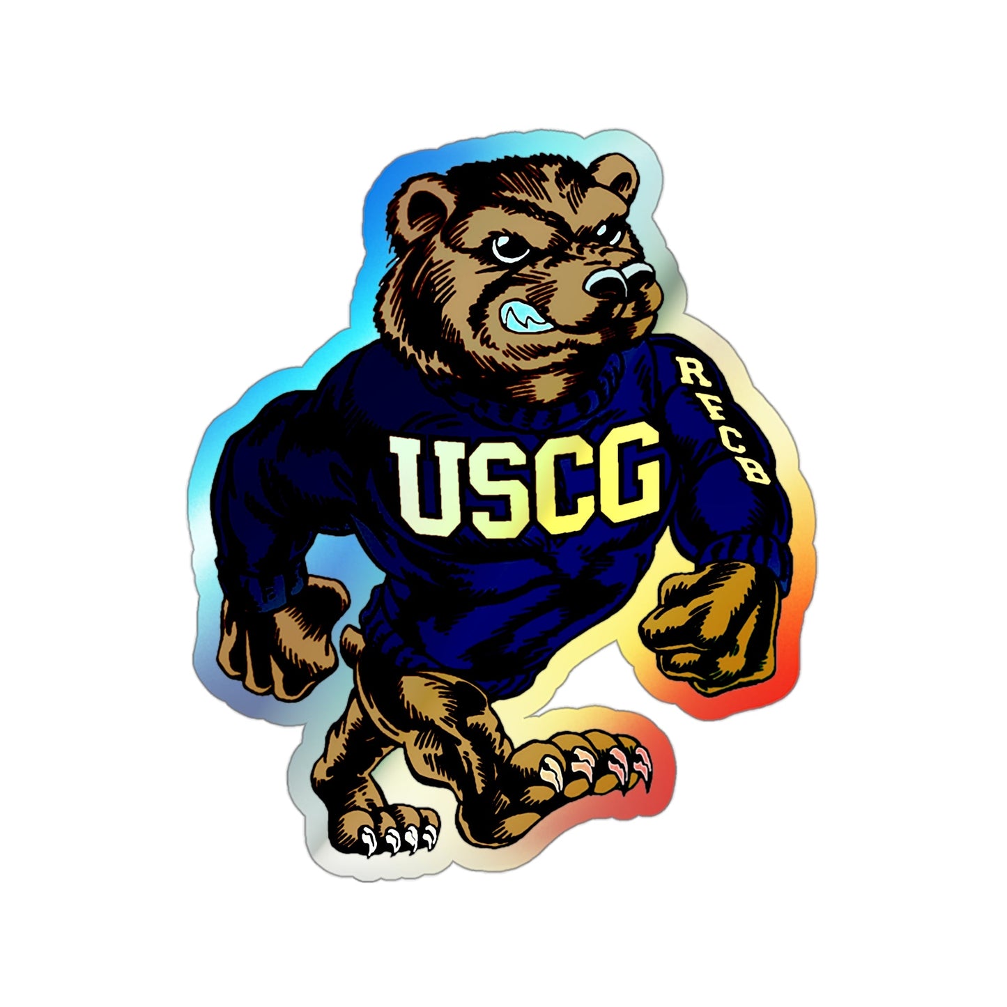 USCG Bear (U.S. Coast Guard) Holographic STICKER Die-Cut Vinyl Decal-3 Inch-The Sticker Space