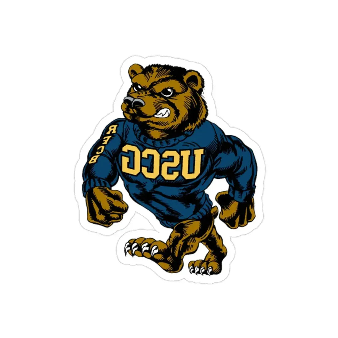 USCG Bear (U.S. Coast Guard) REVERSE PRINT Transparent Die-Cut STICKER 2 Inch Die-Cut Transparent - The Sticker Space