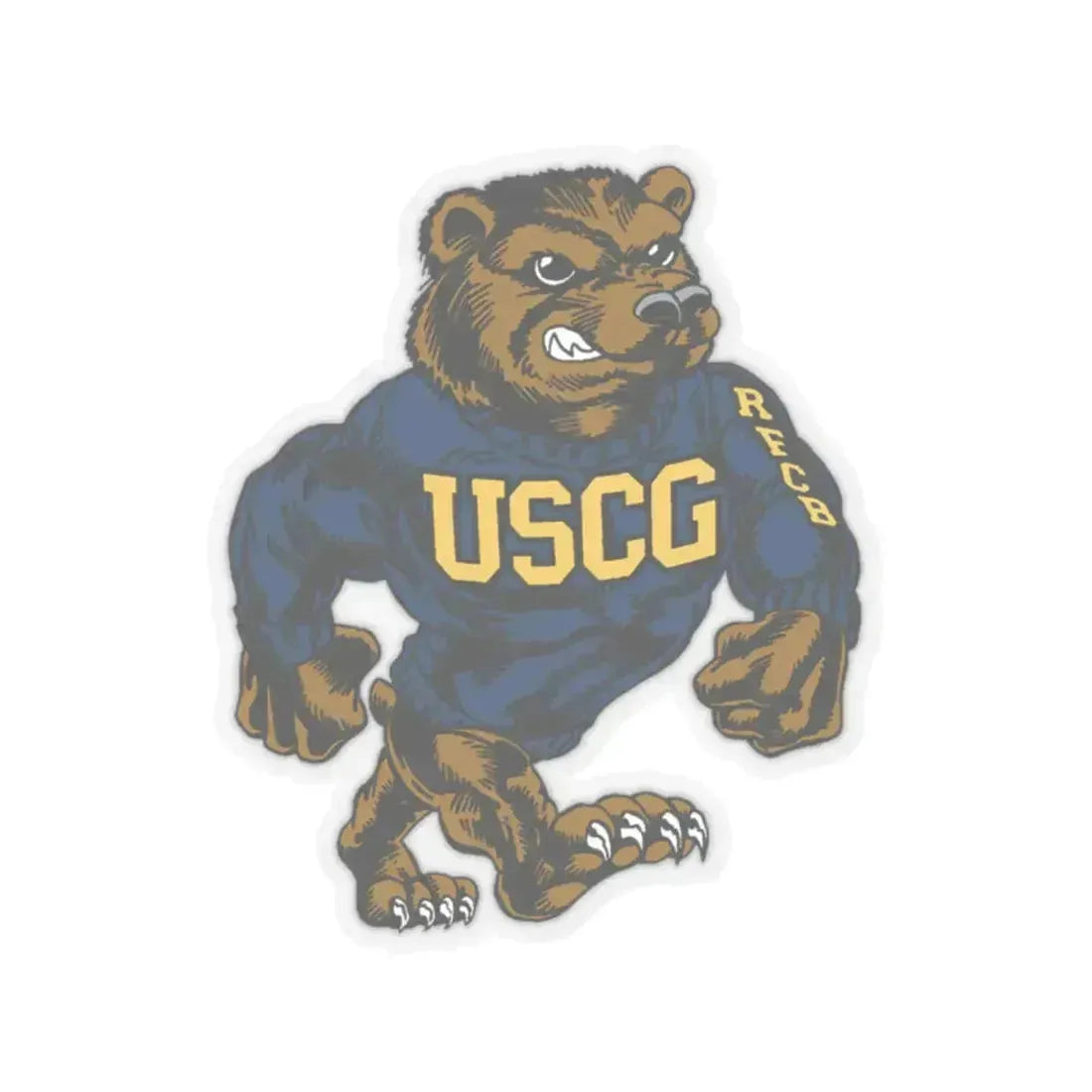USCG Bear (U.S. Coast Guard) STICKER Vinyl Kiss-Cut Decal 2 Inch Transparent - The Sticker Space