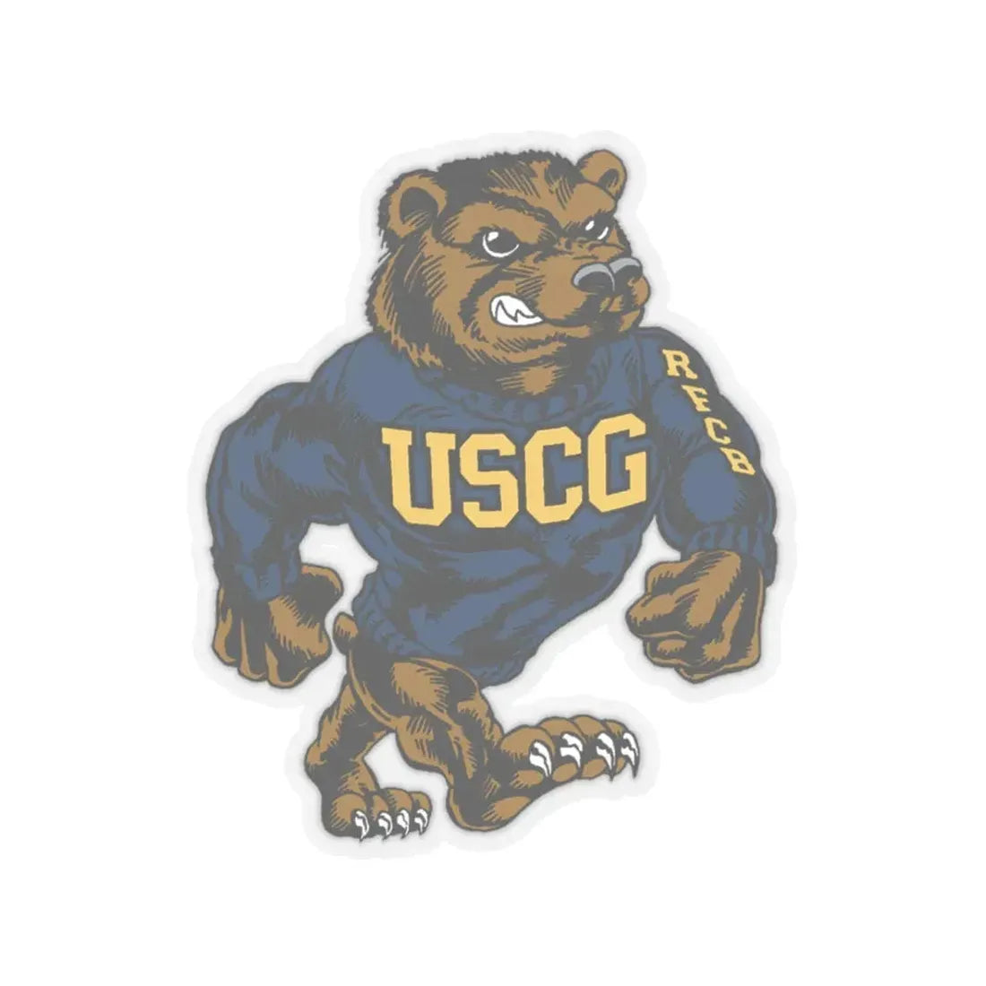 USCG Bear (U.S. Coast Guard) STICKER Vinyl Kiss-Cut Decal 3 Inch Transparent - The Sticker Space