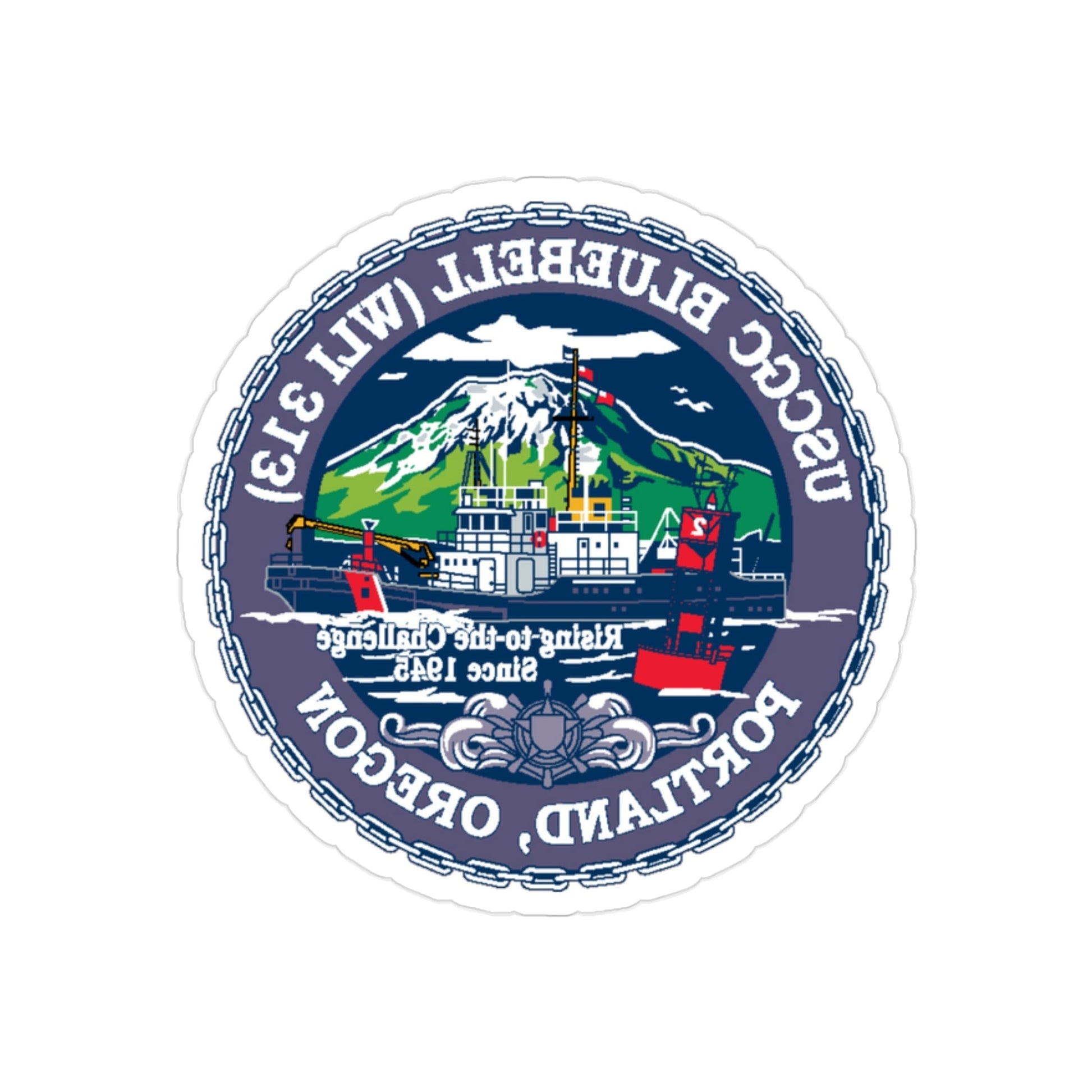 USCG Bluebell WLI 313 Portland Oregon (U.S. Coast Guard) REVERSE PRINT Transparent STICKER-2 Inch-The Sticker Space