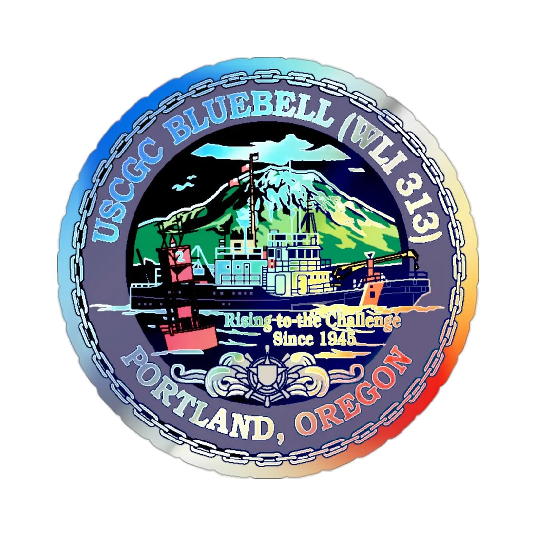 USCG Bluebell WLI 313 Portland Oregon (U.S. Coast Guard) Holographic STICKER Die-Cut Vinyl Decal 2 Inch Holographic - The Sticker Space