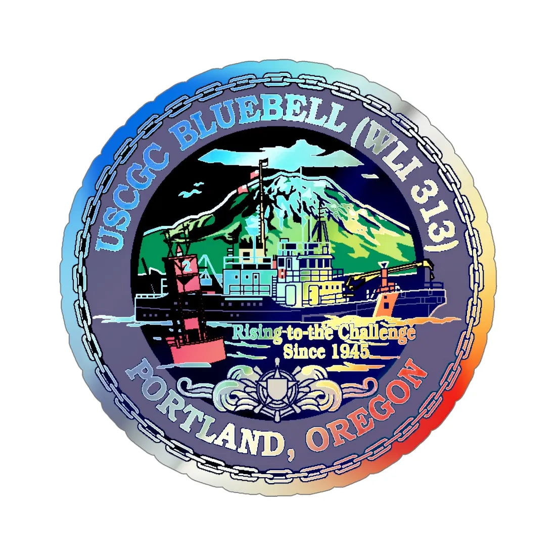 USCG Bluebell WLI 313 Portland Oregon (U.S. Coast Guard) Holographic STICKER Die-Cut Vinyl Decal 6 Inch Holographic - The Sticker Space